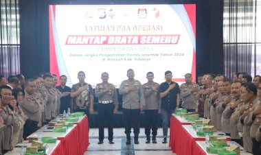Kapolresta-Sidoarjo-Pimpin-Latpra-Ops-Mantap-Brata-Semeru,-Siap-Amankan-Pemilu-2024